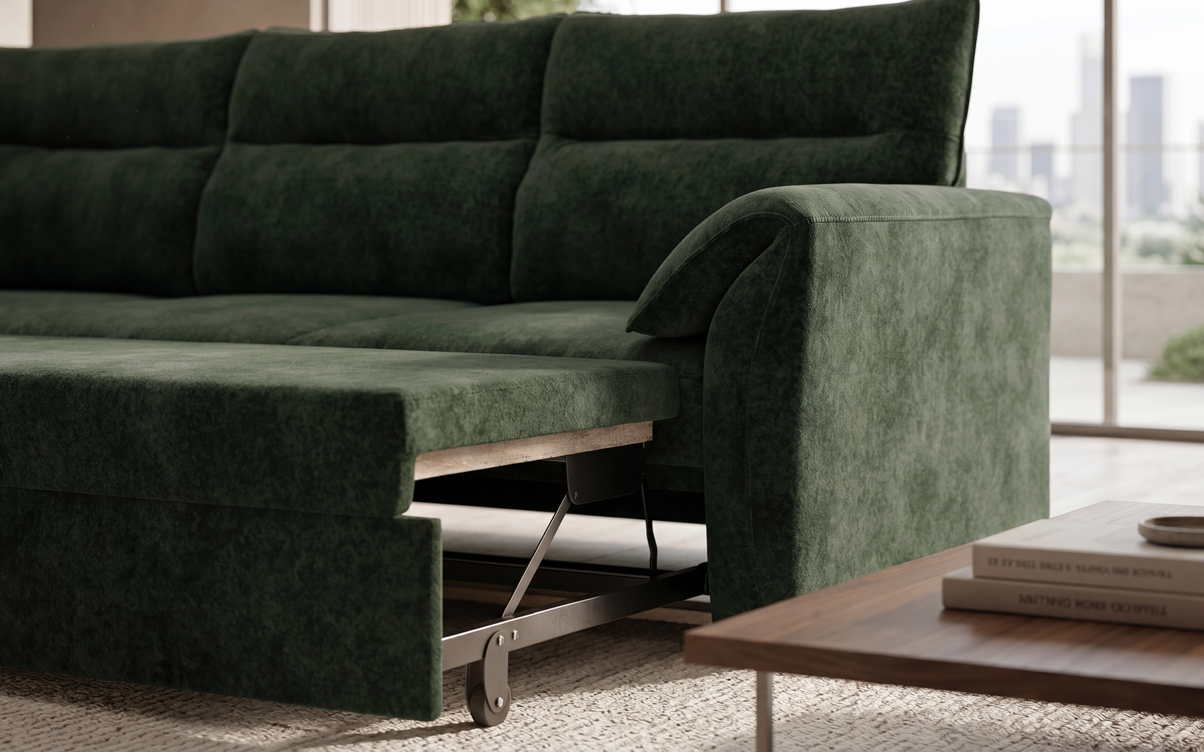 Extendable corner sofa Parmo, dark green  4